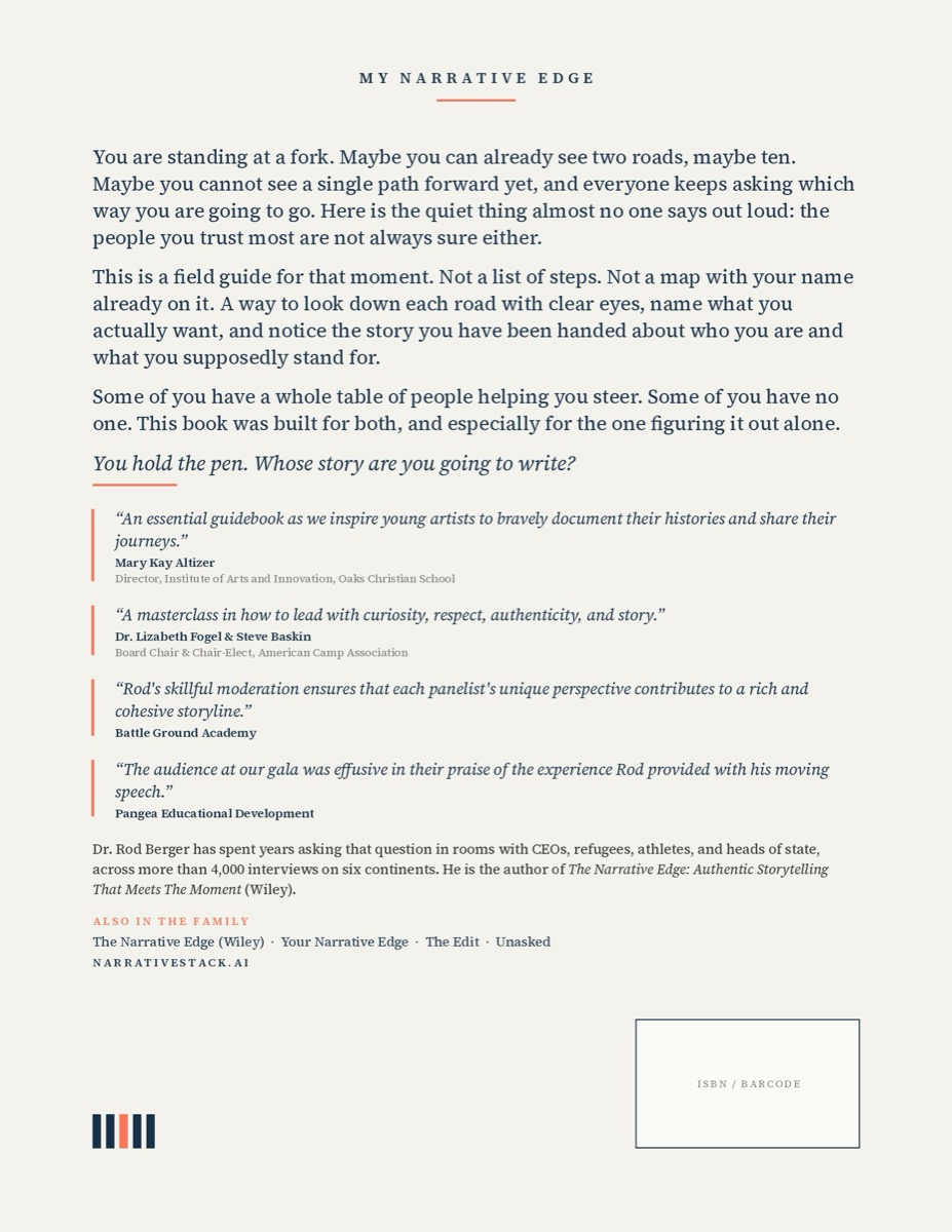 My Narrative Edge: A Field Guide for the Fork, back cover